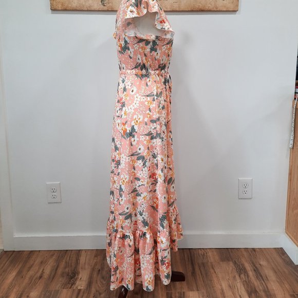 Floral ruffle boho button down maxi dress - Picture 5 of 11